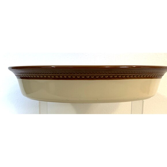 Paula Deen 4 Qt Stoneware C023 Casserole Baking Dish Braid Oval 15"L x 2.5" Deep - Picture 3 of 7